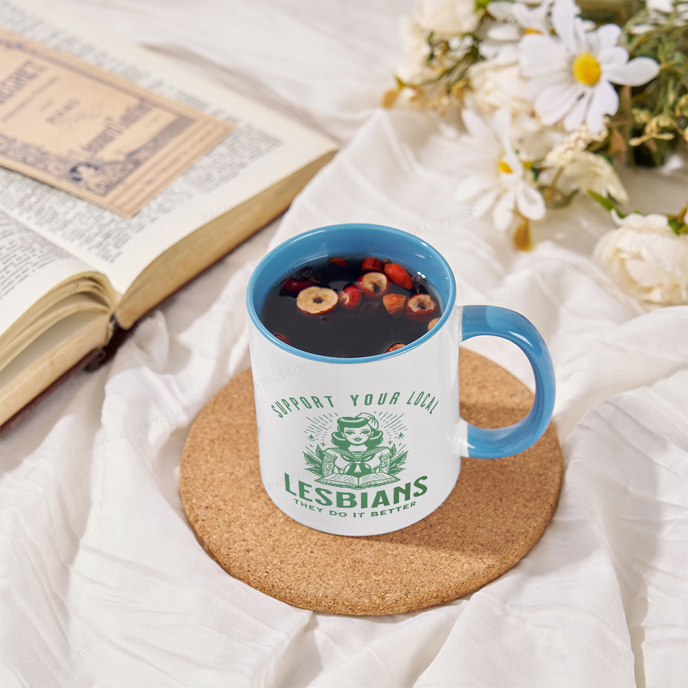 Pagewings Support Your Local Lesbians Mug