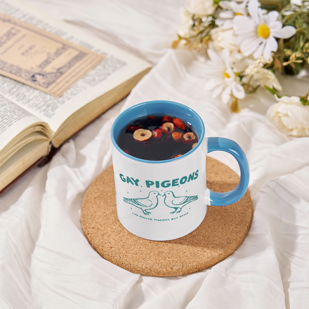 Pagewings Gay Pigeons Mug