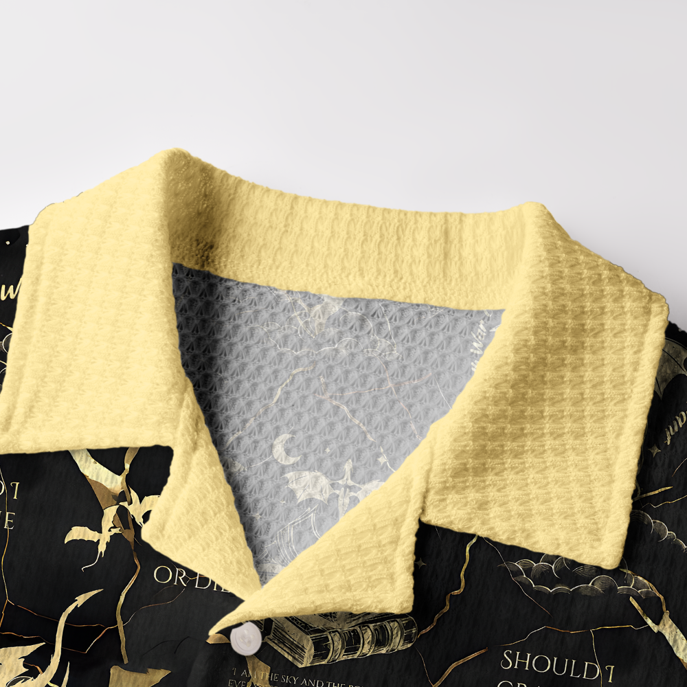 Pagewings Fantasy Reader Camp Collar Boxy Fit Unisex Crochet Shirt