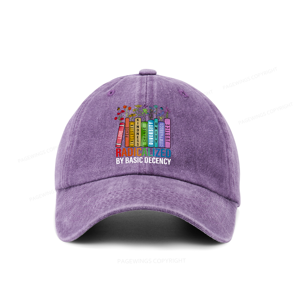 Pagewings Radicalized by Basic Decency Washed Cap