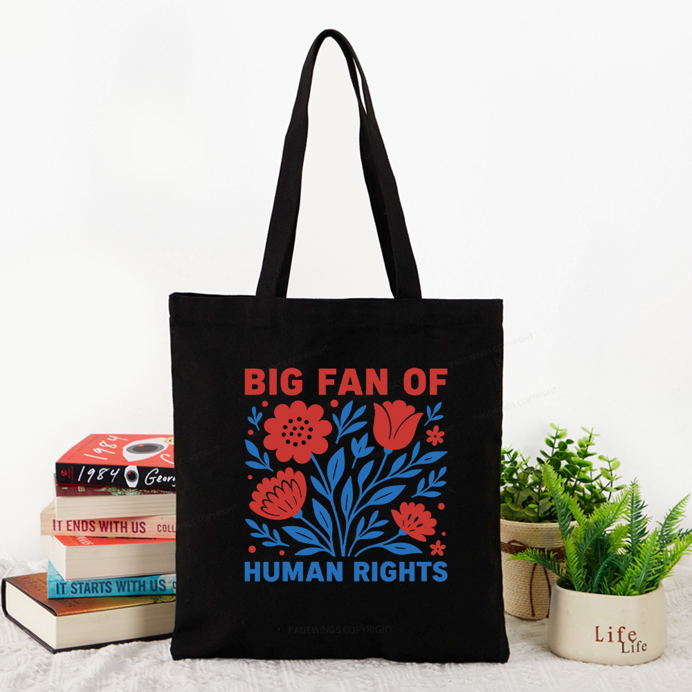 Pagewings Big Fan Of Human Rights Tote Bag