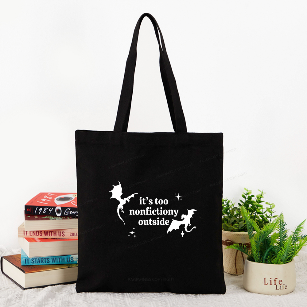 Pagewings It’s Too Nonfictiony Outside Tote Bag