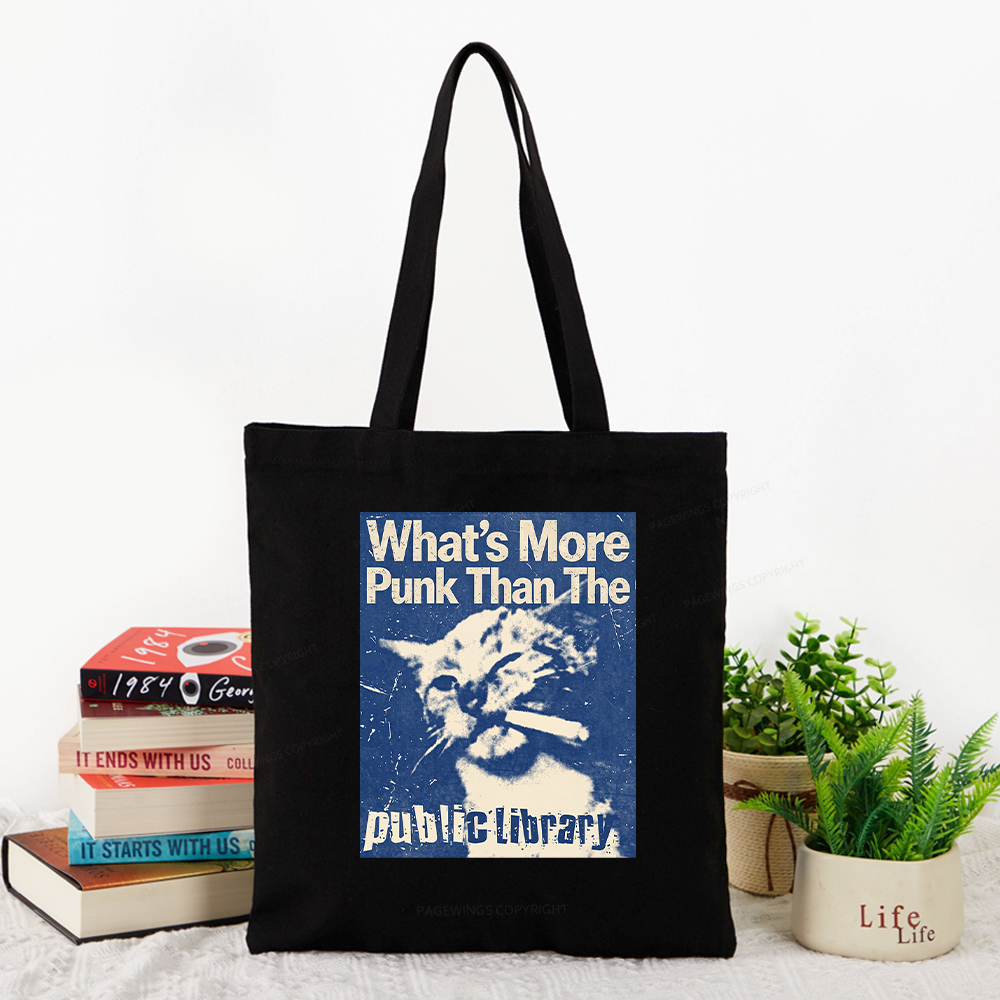 Pagewings What's More Punk Than The Public Library Tote Bag