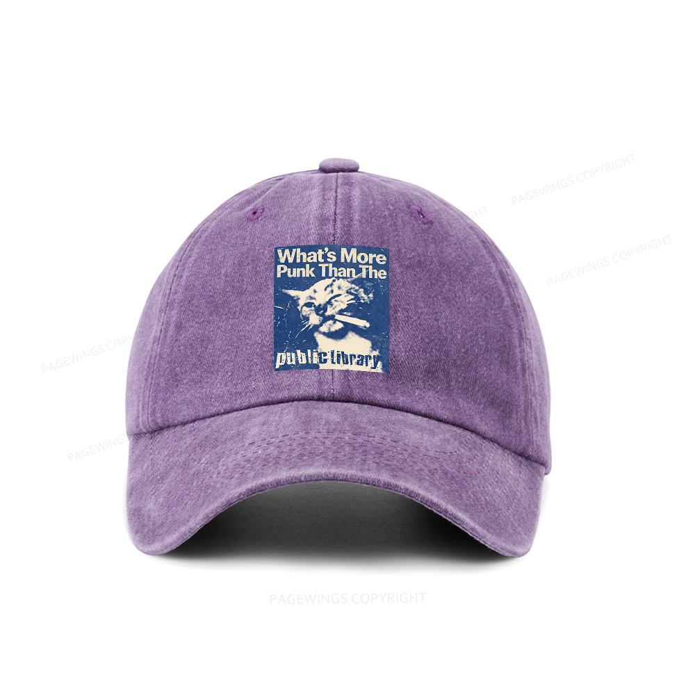 Pagewings What's More Punk Than The Public Library Washed Cap