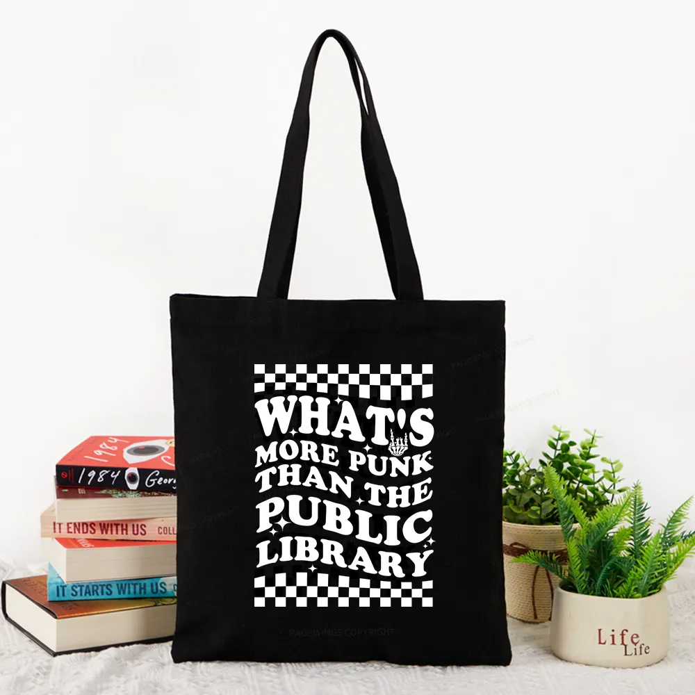Pagewings punk the public library Tote Bag