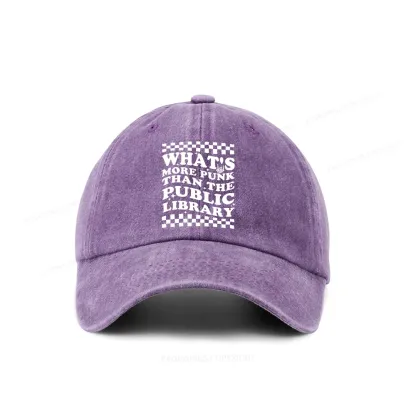 Pagewings punk the public library Washed Cap