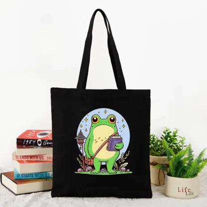 Pagewings Frog Reading Book Tote Bag