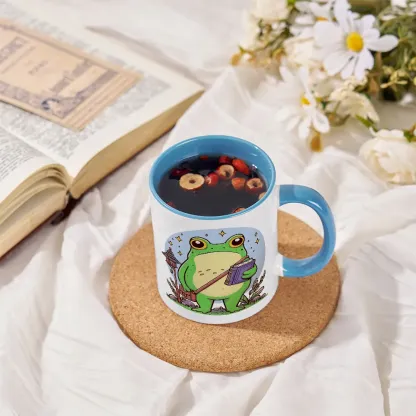 Pagewings Frog Reading Book Mug