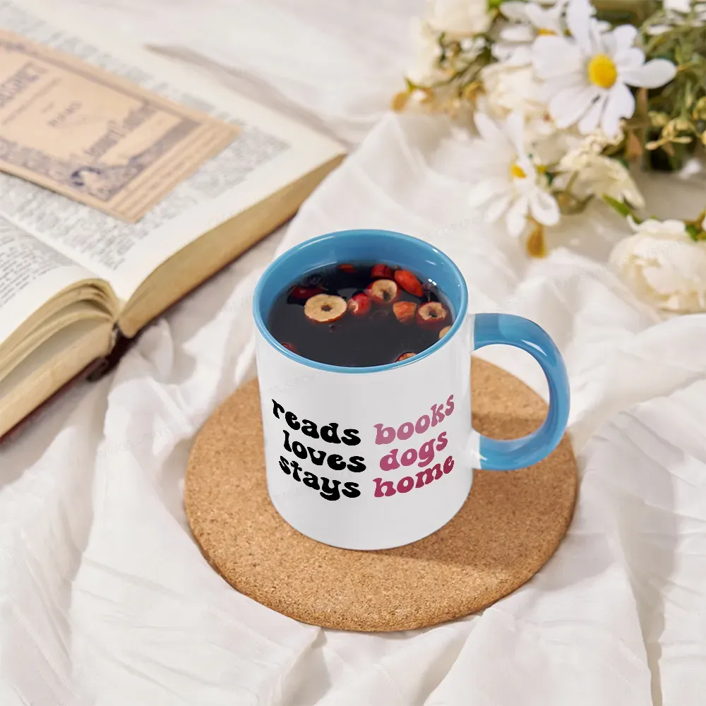 Pagewing Read Books & Love Dogs & Stay Home Mug