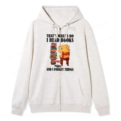 Pagewings That's What I Do I Read Books Unisex Fleece Zip Up Hoodie