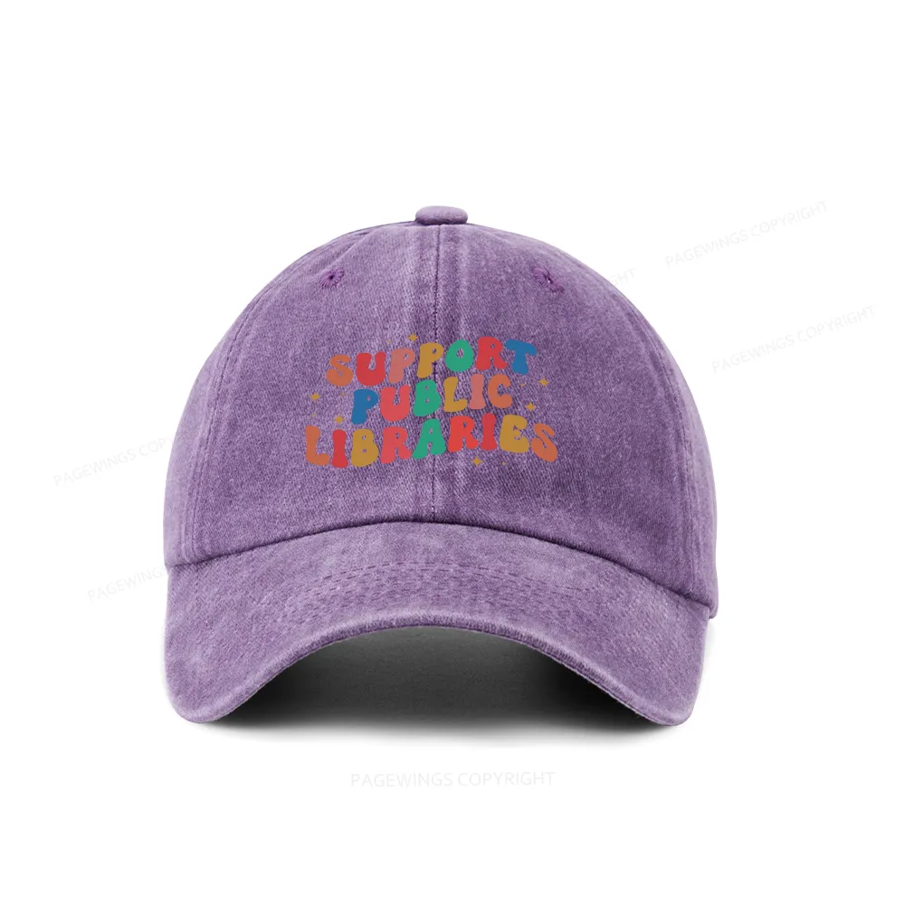 Pagewings Public Library Sweatshirt Washed Cap