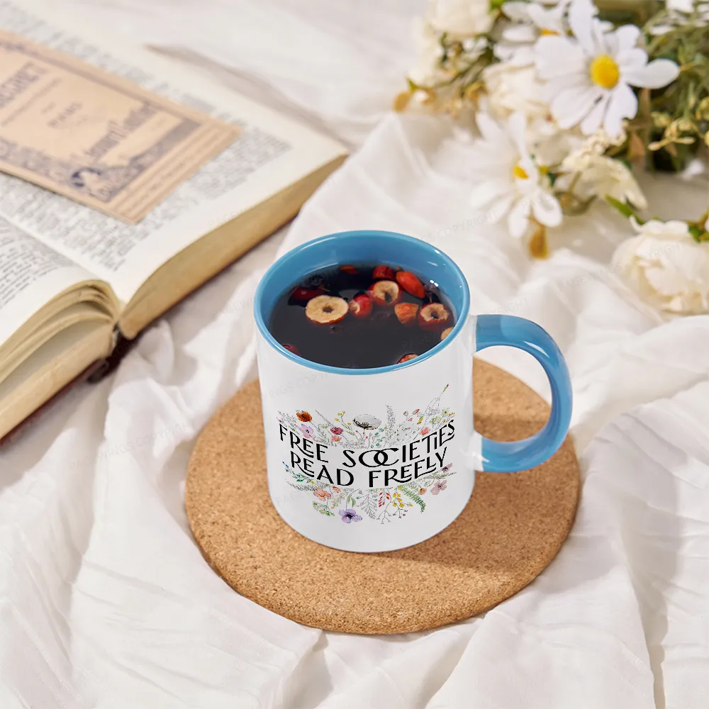 Pagewings Free Societies Read Freely Mug