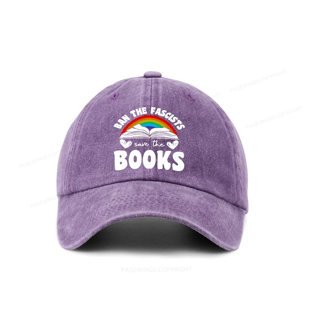 Pagewings Banned books Washed Cap