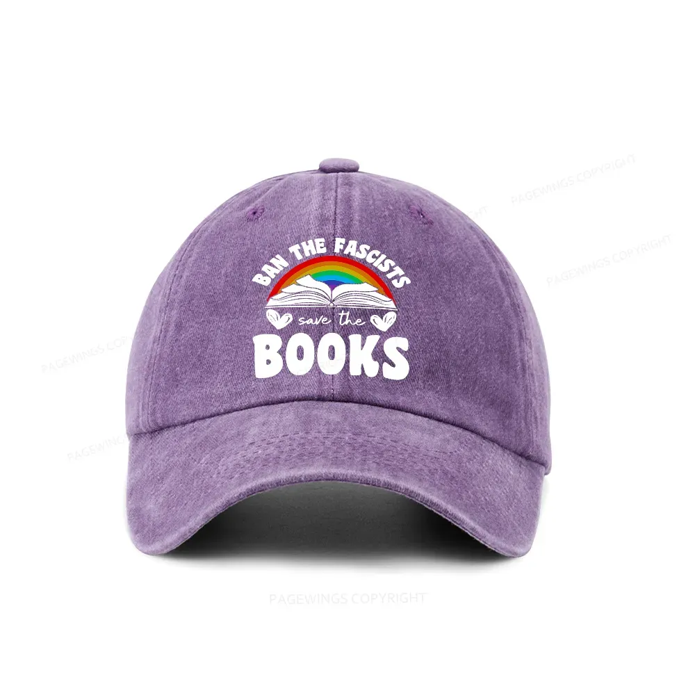 Pagewings Banned books Washed Cap