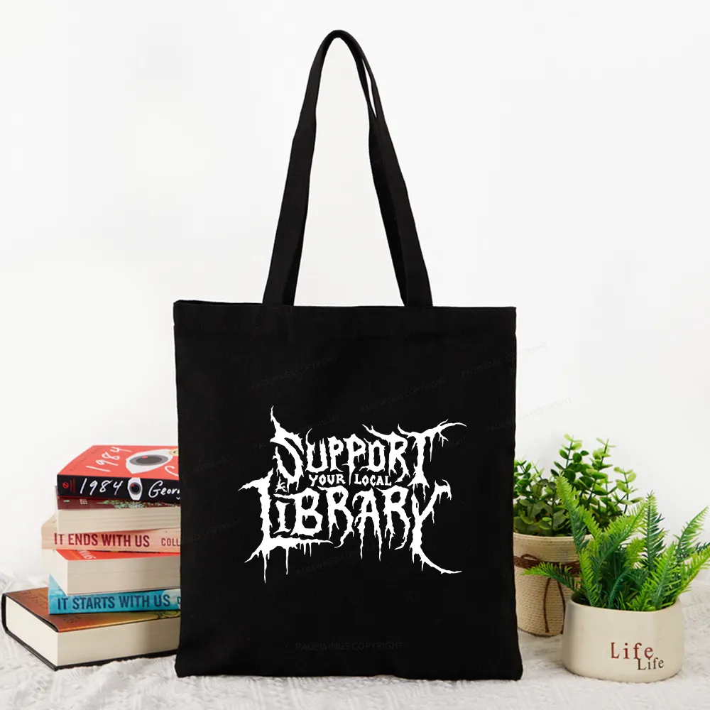 Pagewings Support Your Local Library Tote Bag