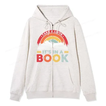 Pagewings Take A Look It's In A Book Unisex Fleece Zip Up Hoodie