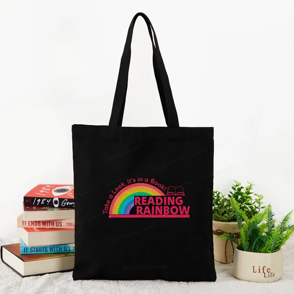Pagewings Reading Rainbow Tote Bag