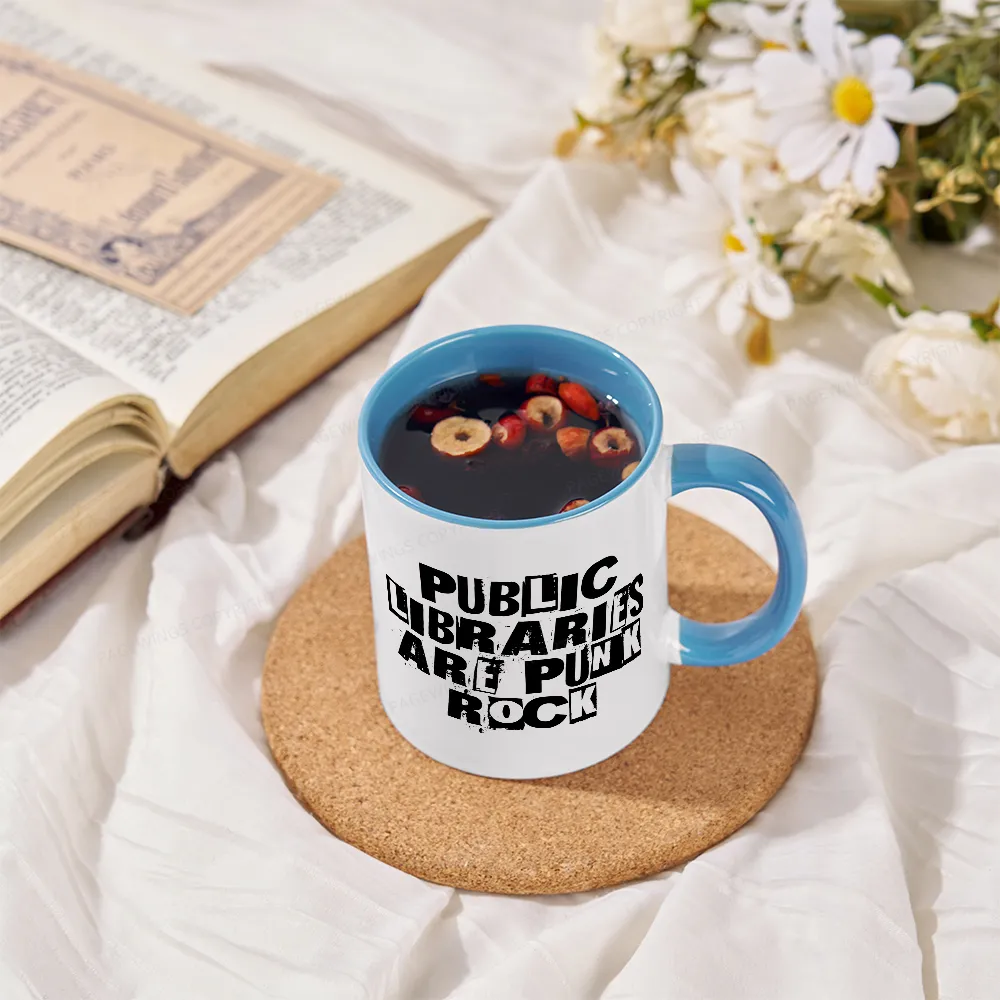 Pagewings Public Libraries Are Punk Rock Mug