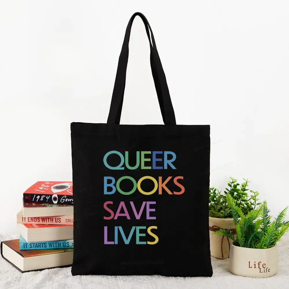 Pagewings Queer Books Save Lives Tote Bag