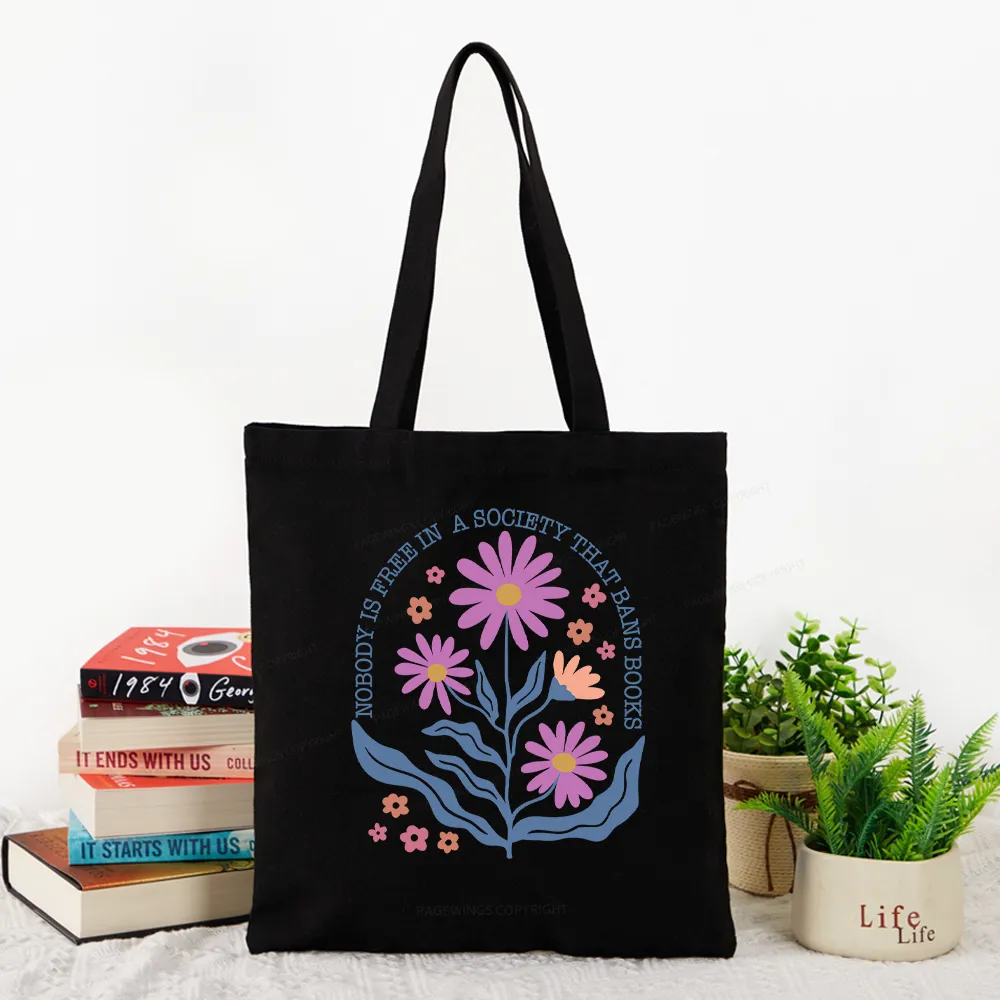 Pagewings Read Banned Books, Social Justice Gift Tote Bag