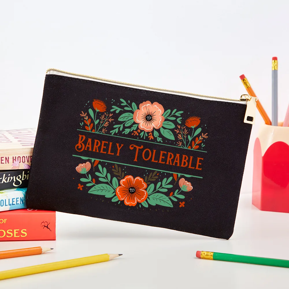 Pagewings Barely Tolerable Book Lover Bookish Pouch