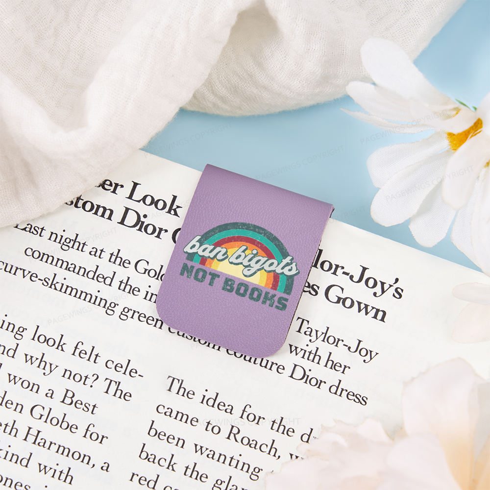 Pagewings Ban Bigots Not Books Feathers Quotes Magnetic Bookmark
