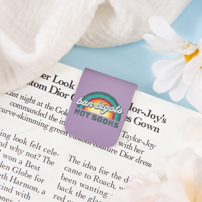 Pagewings Ban Bigots Not Books Feathers Quotes Magnetic Bookmark