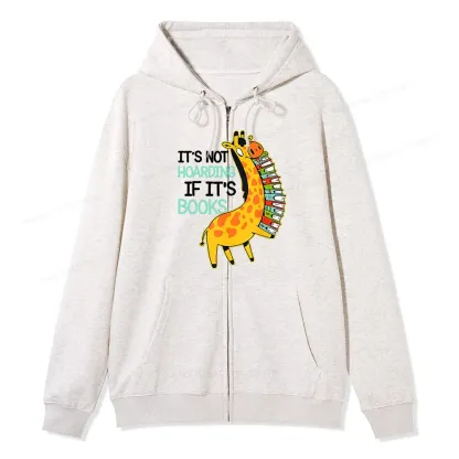 Pagewings It's Not Hoarding If It's Books Unisex Fleece Zip Up Hoodie