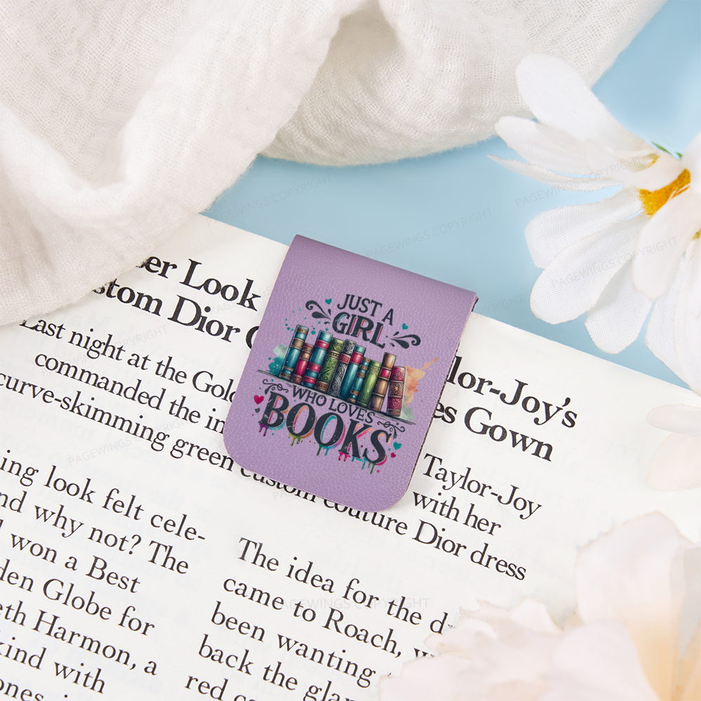 Pagewings Just A Girl Who Loves Books Feathers Quotes Magnetic Bookmark