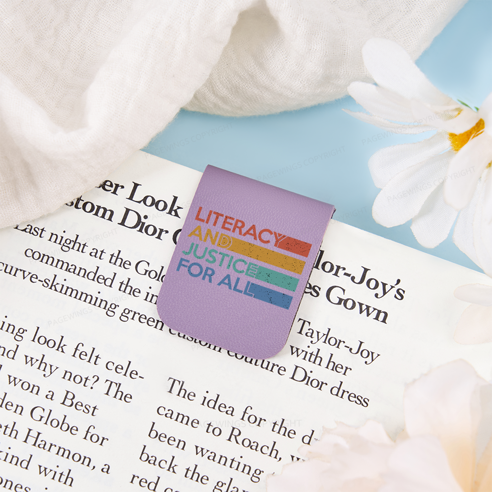 Pagewings Literacy and Justice For All Feathers Quotes Magnetic Bookmark