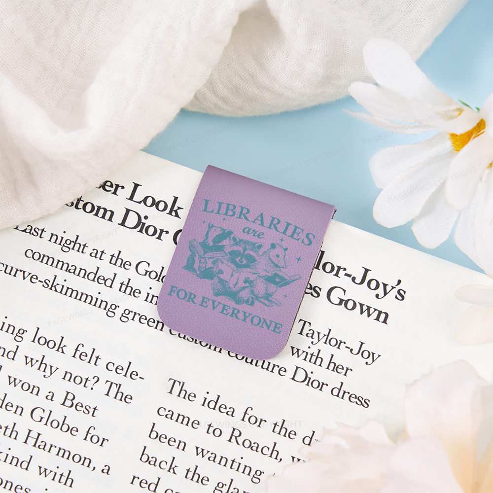 Pagewings Libraries Are For Everyone Feathers Quotes Magnetic Bookmark