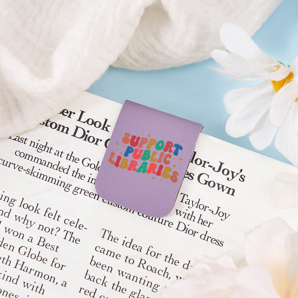 Pagewings Public Library Sweatshirt Feathers Quotes Magnetic Bookmark