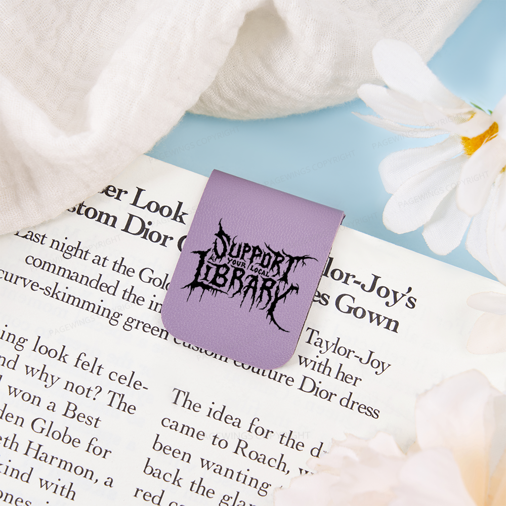 Pagewings Support Your Local Library Feathers Quotes Magnetic Bookmark