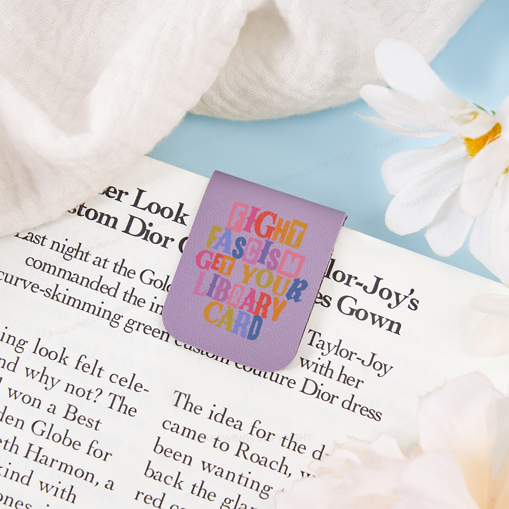 Pagewings Get Your Library Card Feathers Quotes Magnetic Bookmark