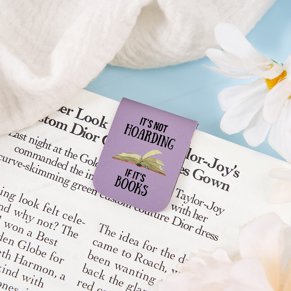 Pagewings It's Not Hoarding If It's Books Feathers Quotes Magnetic Bookmark