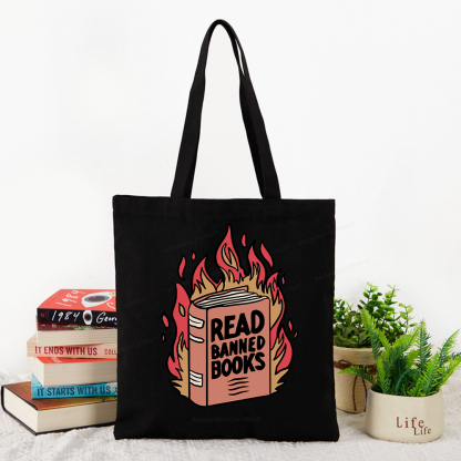Pagewings Read Banned Books Tote Bag