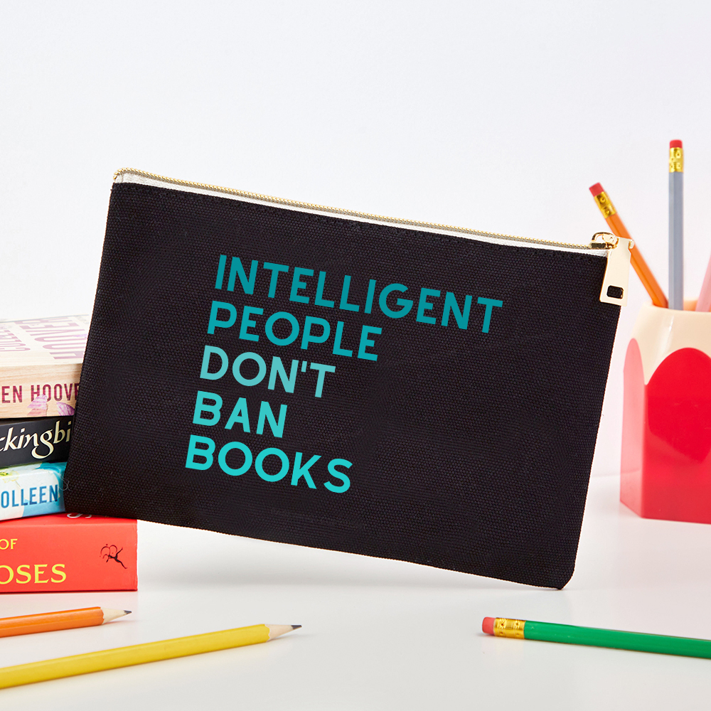 Pagewings Intelligent People Don't Ban Books Librarian Pouch