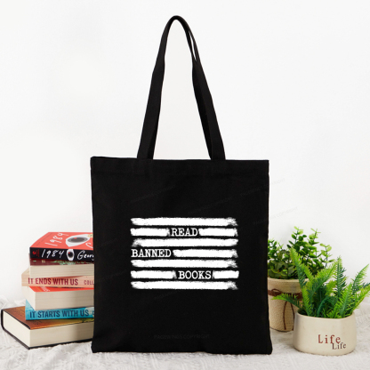 Pagewings  Read Banned Books Bookworm Librarian Tote Bag