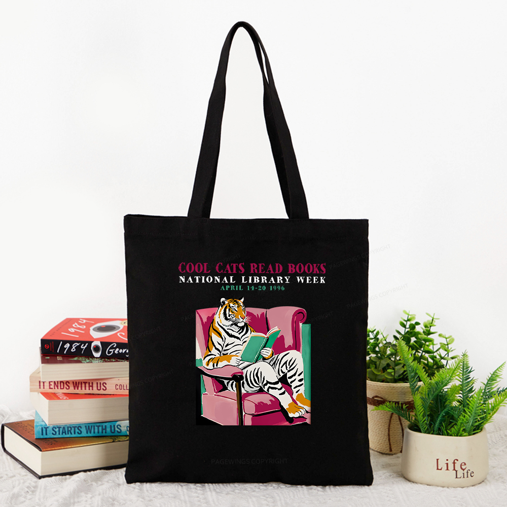 Pagewings  Library Week Poster 1996  Tote Bag
