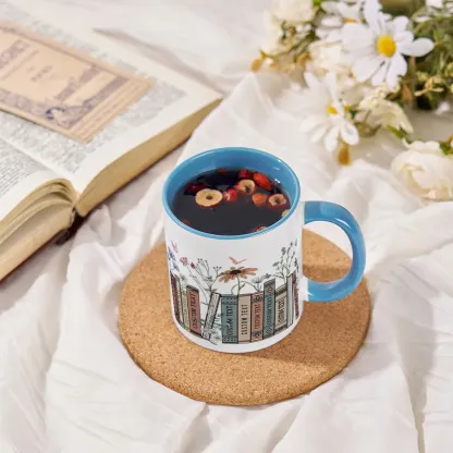 Pagewings Personalized Tittle Floral Books Mug