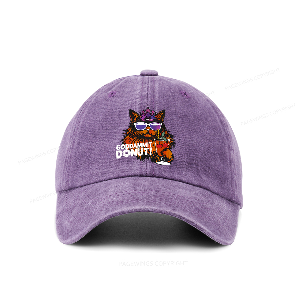 Pagewings Goddammit Donut Washed Cap
