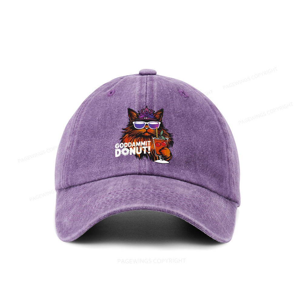Pagewings Goddammit Donut Washed Cap