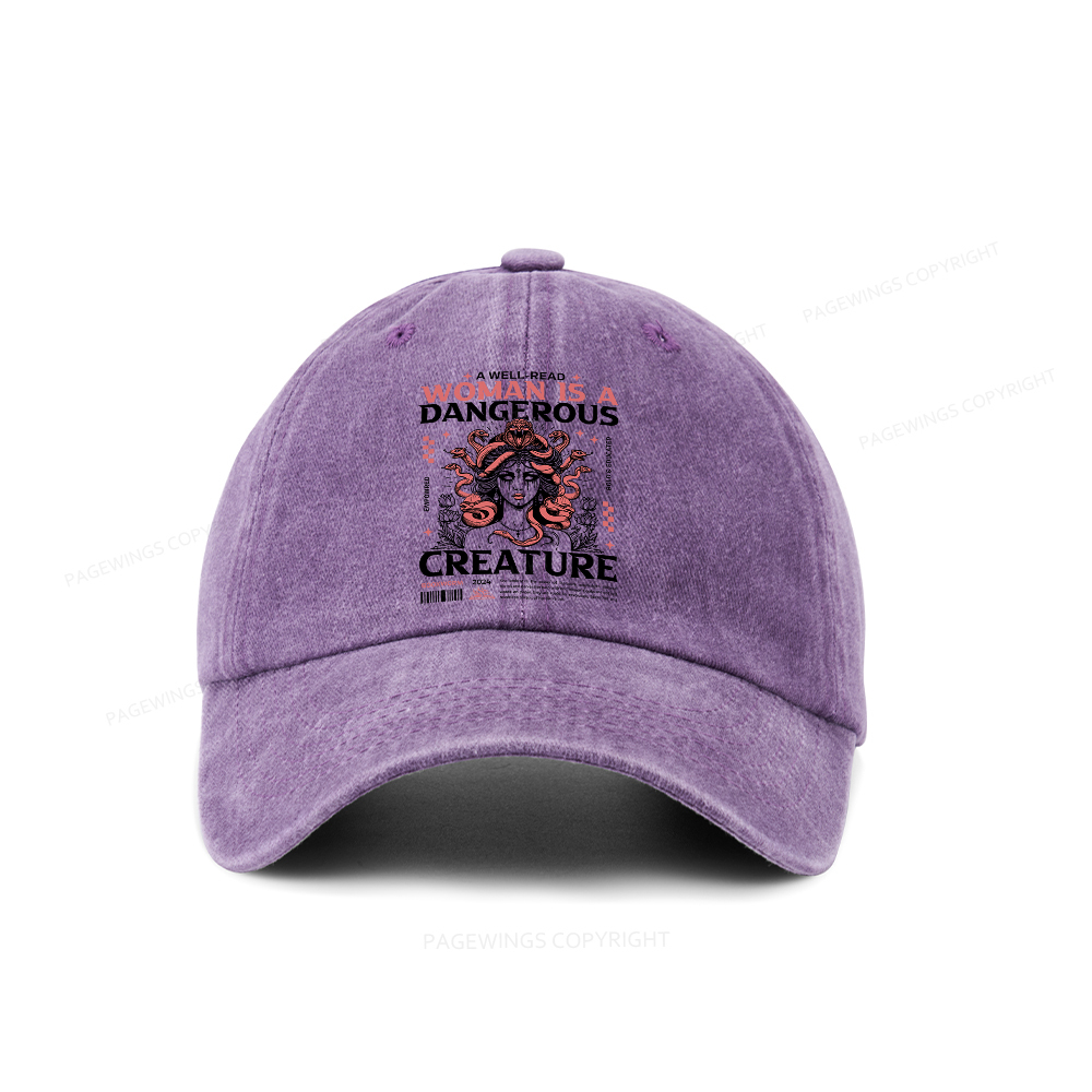 Pagewings A Well-Read Woman is A Dangerous Creature Washed Cap