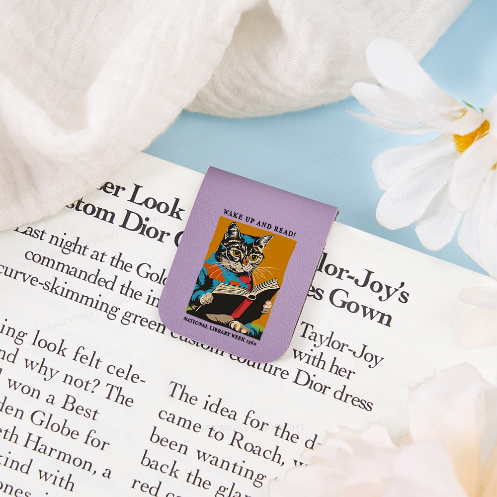 Pagewings Cat Reading Poster Magnetic Bookmark