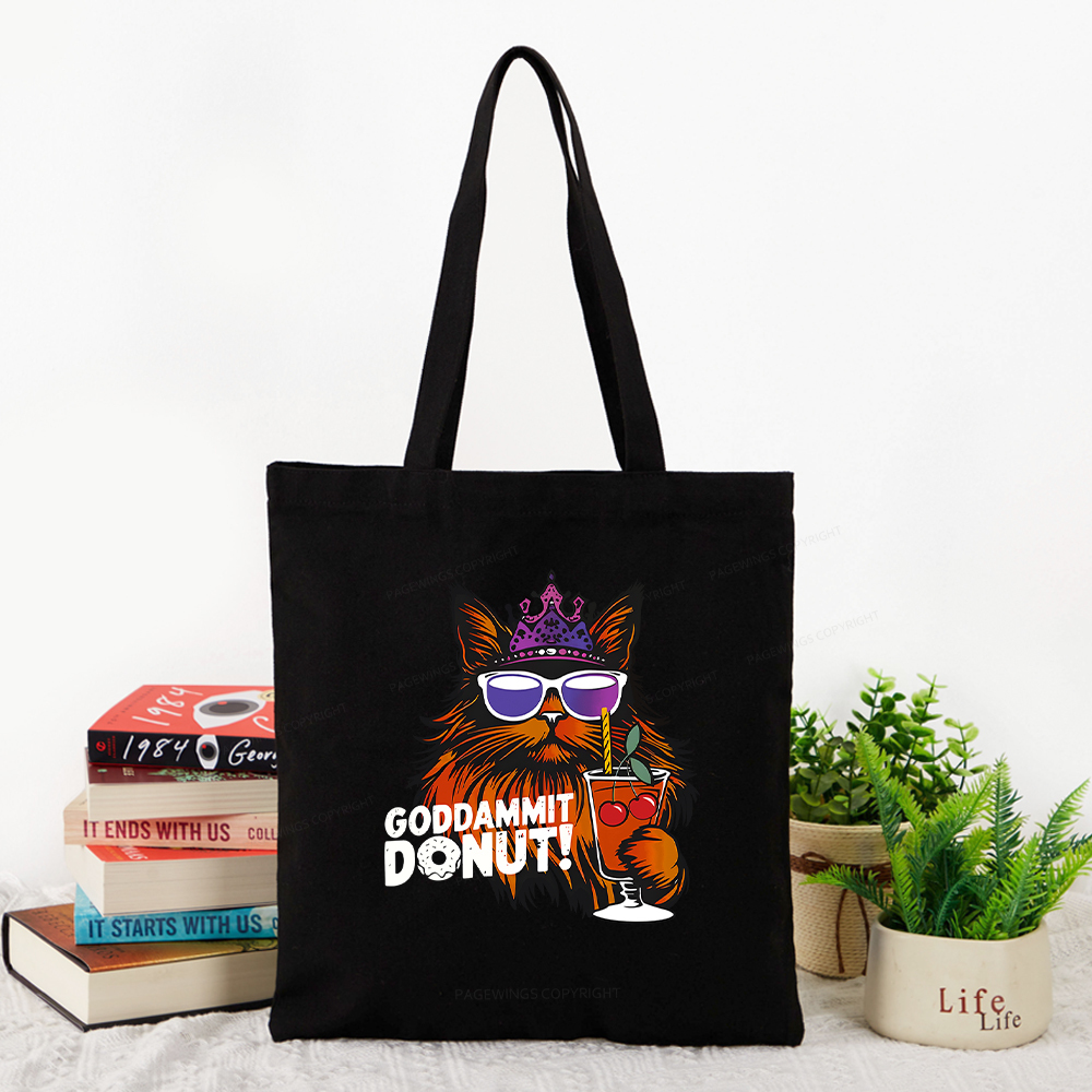 Pagewings Goddammit Donut Tote Bag