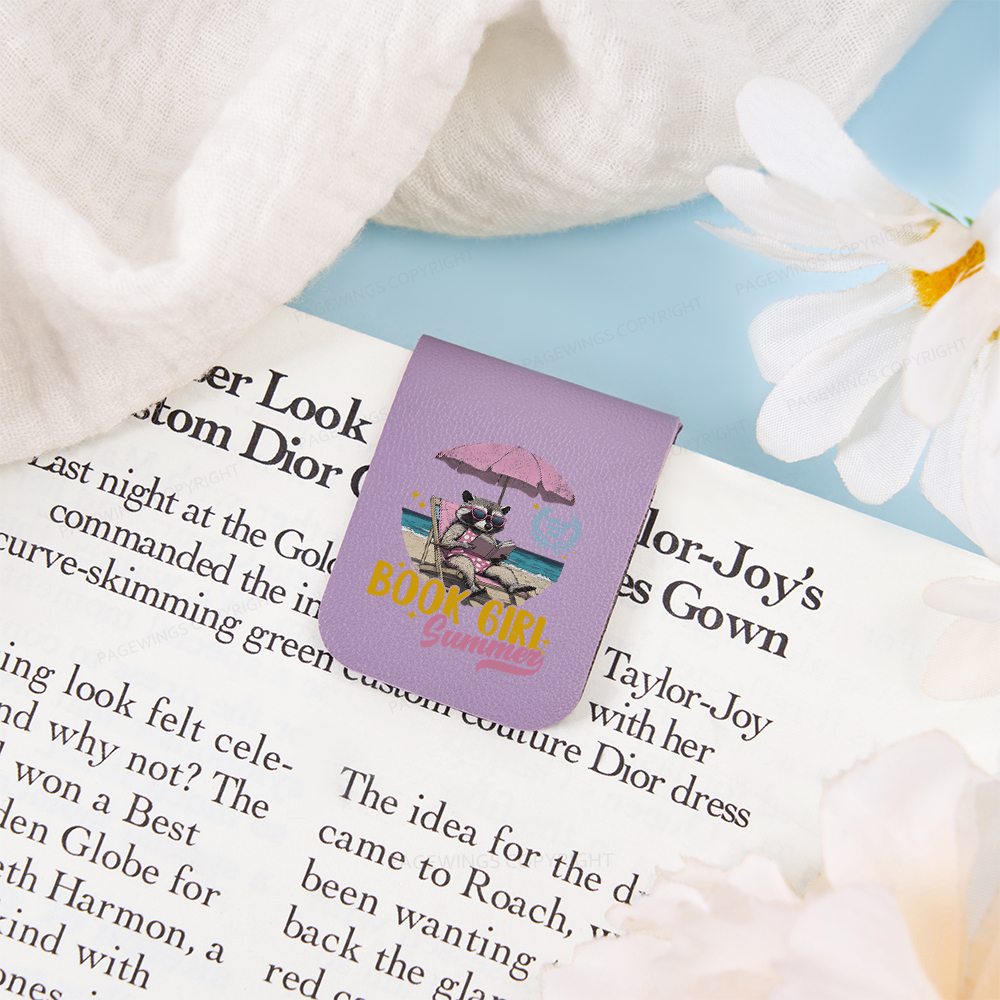 Pagewings Book Girl Summer Magnetic Bookmark