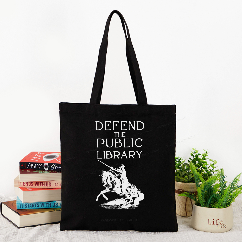 Pagewings Defend The Public Library Tote Bag
