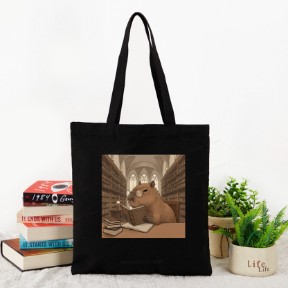 Pagewings The Reader Capybara Tote Bag