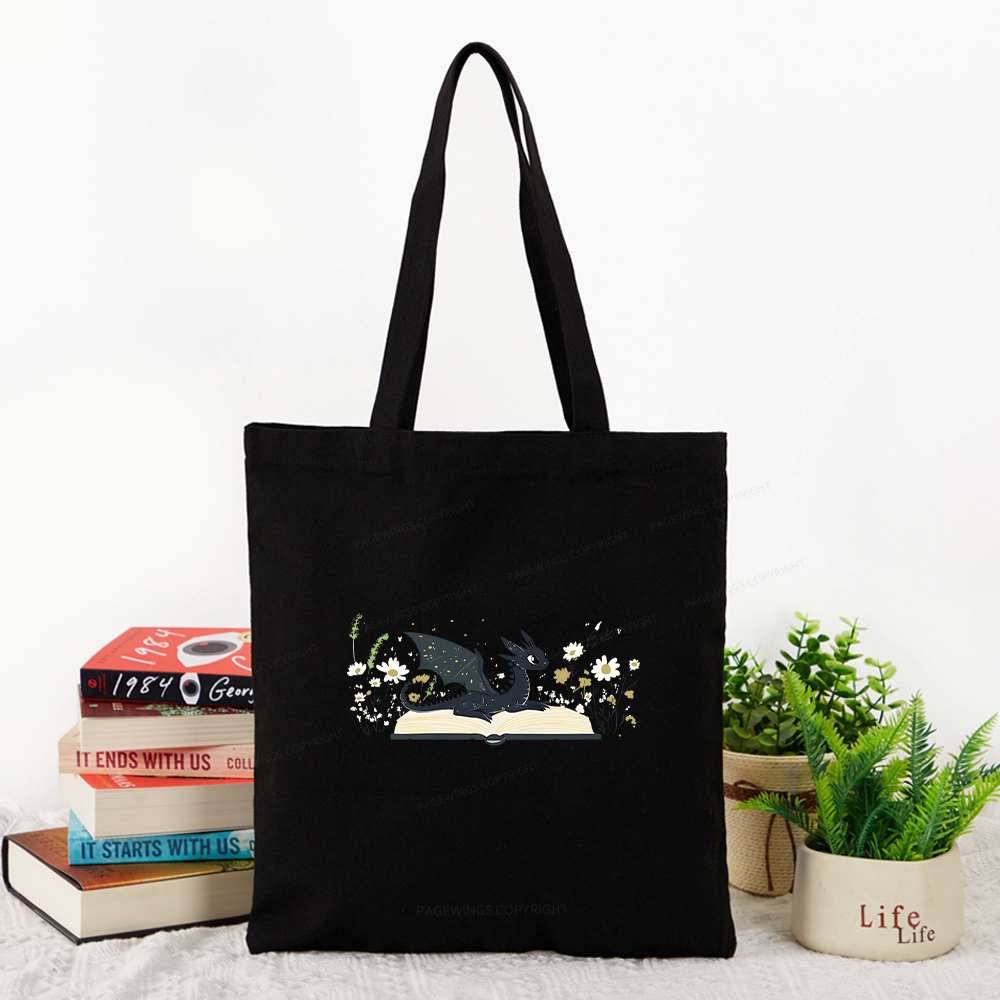 Pagewings Dragon Book Tote Bag