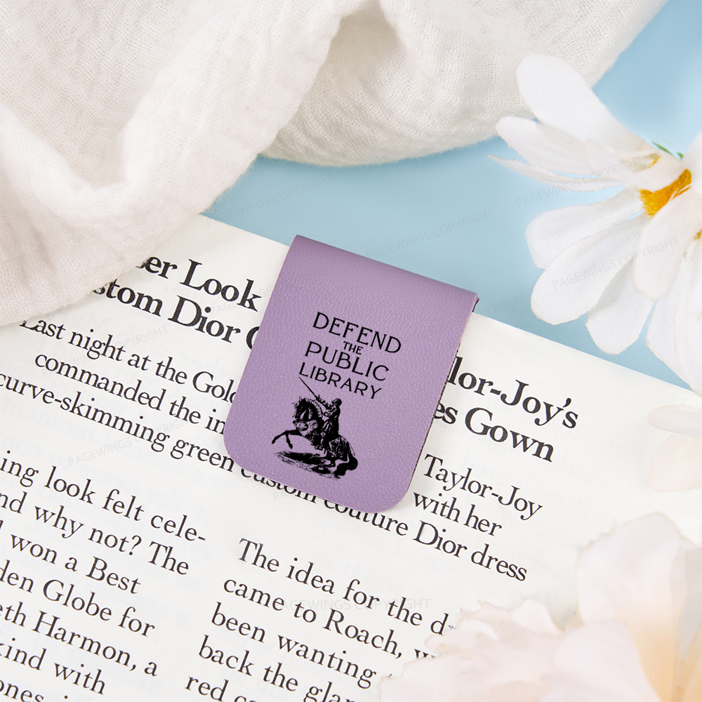 Pagewings Defend The Public Library Magnetic Bookmark